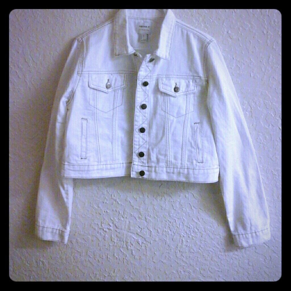 Forever 21 white Jean jacket